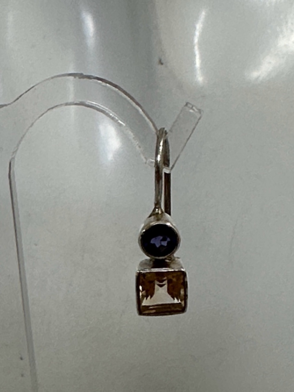 925 Sterling Silver Earrings with amethyst and Citrine Gemstones